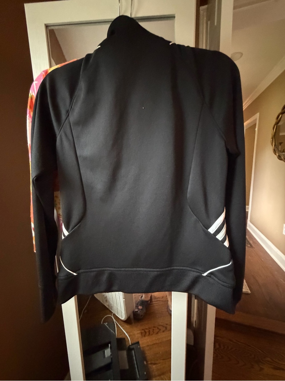 adidas Black Track Jacket with White Stripe Accents, medium, NWOT - Picture 3 of 8